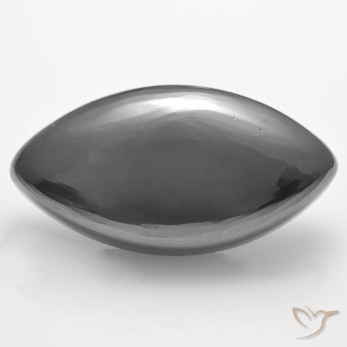 25.43ct 天然 银灰色 赤铁矿, 榄尖形, 不透明