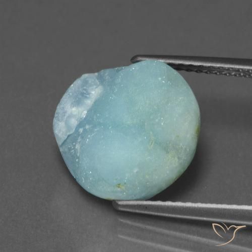 7.46ct 天然 浅蓝绿色 异极矿晶簇, 花式切割, 不透明