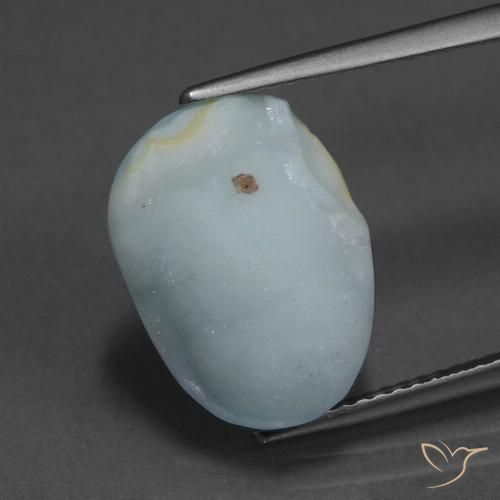 8.97ct 天然 浅绿蓝 异极矿晶簇, 花式切割, 不透明