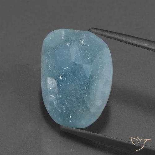 7.52ct 天然 浅蓝绿色 异极矿晶簇, 花式切割, 不透明