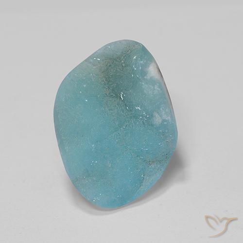 5.81ct 天然 青色 异极矿晶簇, 花式切割, 不透明