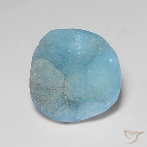8.28ct 天然 淡蓝色 异极矿晶簇, 花式切割, 不透明