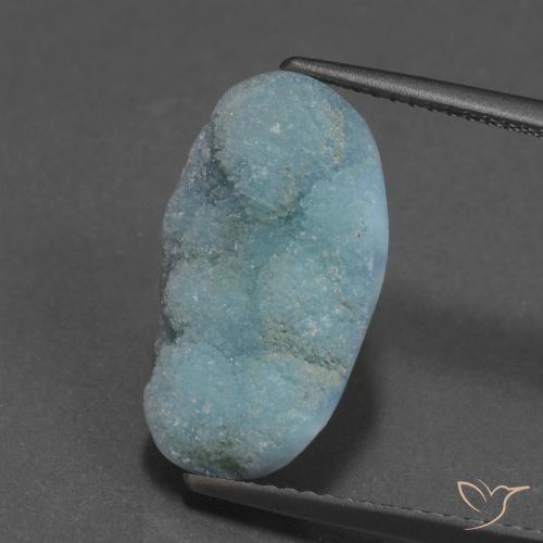7.06ct 天然 浅蓝绿色 异极矿晶簇, 花式切割, 不透明