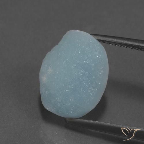6.16ct 天然 浅青色 异极矿晶簇, 花式切割, 不透明