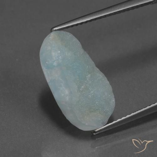 7.48ct 天然 浅蓝色 异极矿晶簇, 花式切割, 不透明