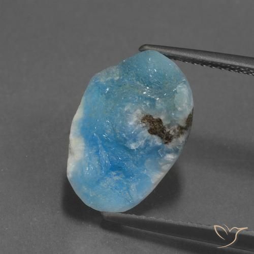 6.82ct 天然 电动天蓝色 异极矿晶簇, 花式切割, 不透明