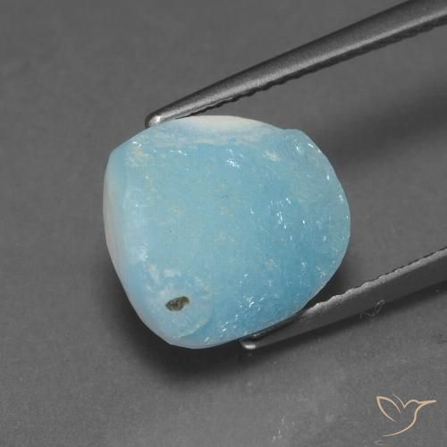 6.04ct 天然 浅蓝色 异极矿晶簇, 花式切割, 不透明