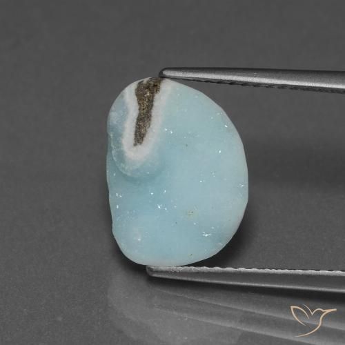 5.75ct 天然 浅蓝绿色 异极矿晶簇, 花式切割, 不透明