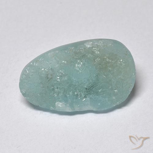 5.63ct 天然 蓝绿色 异极矿晶簇, 花式切割, 半透明