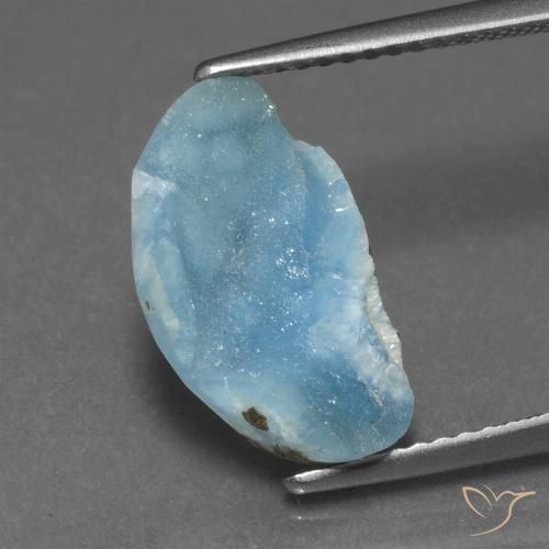 4.24ct 天然 电动天蓝色 异极矿晶簇, 花式切割, 不透明