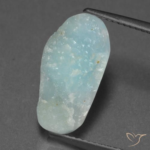4.94ct 天然 浅蓝绿色 异极矿晶簇, 花式切割, 不透明