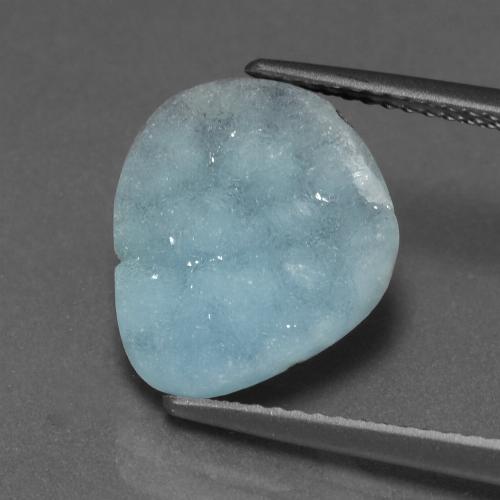 5.33克拉天然绿松石晶簇异极矿，异形，13.1×11.2毫米，不透明