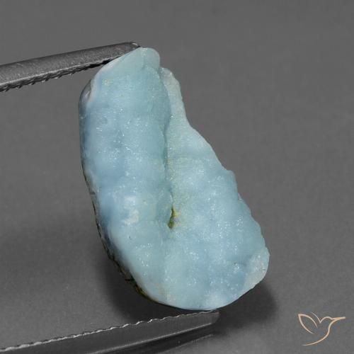 5.78ct 天然 浅蓝色 异极矿晶簇, 花式切割, 不透明