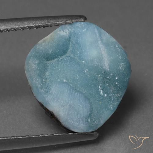 6.72ct 天然 浅蓝绿色 异极矿晶簇, 花式切割, 不透明