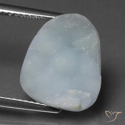 8.10ct 天然 灰蓝色 异极矿晶簇, 花式切割, 不透明