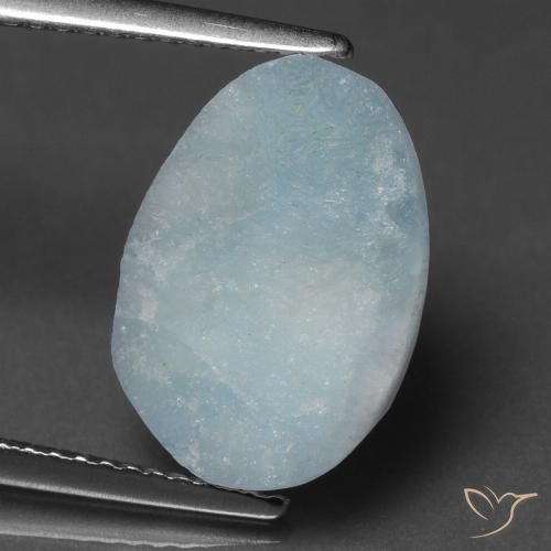 6.63ct 天然 浅蓝色 异极矿晶簇, 花式切割, 不透明