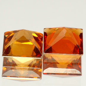 天然橙色桂榴石，方形，5.1×4.9毫米，VS