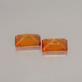 天然橙色桂榴石，祖母绿式切割，6×4毫米，VS-SI