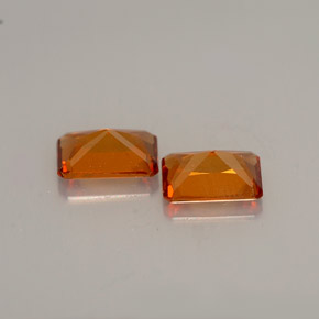天然橙色桂榴石，祖母绿式切割，6.1×4毫米，VS-SI