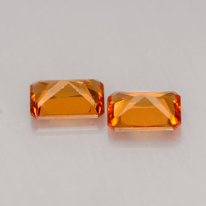 天然橙色桂榴石，祖母绿式切割，6.1×4.2毫米，VS-SI