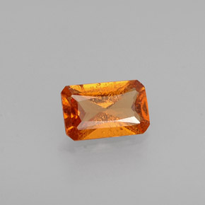 0.50克拉天然橙色桂榴石，祖母绿式切割，5.9×3.8毫米，VS-SI