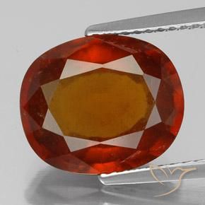 5.25ct 天然 火橙 钙铝榴石, 椭圆形, VS-SI