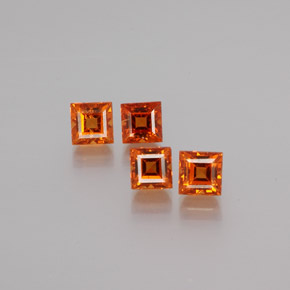 1.46天然橙色桂榴石，方形，3.5×3.5毫米，VS