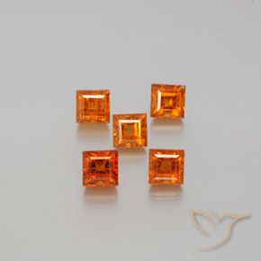 1.82ctw 天然 深橙色 钙铝榴石, 正方形, VS