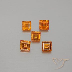1.34ctw 天然 黄橙色 钙铝榴石, 正方形, VS