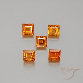 1.99ctw 天然 黄橙色 钙铝榴石, 正方形, VS