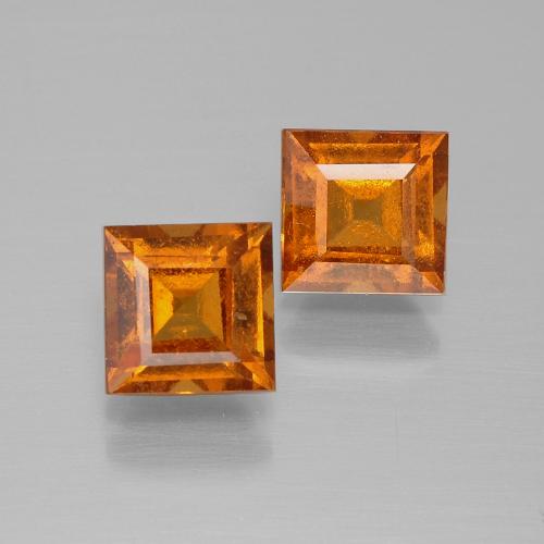 2.57天然橙色桂榴石，方形，5.9×5.9毫米，VS-SI