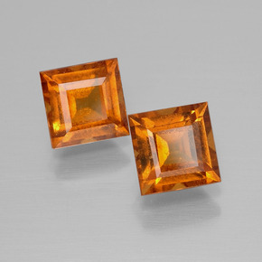 2.57天然橙色桂榴石，方形，5.9×5.9毫米，VS-SI