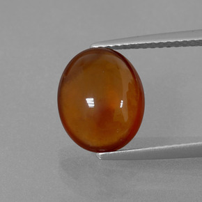 4.85克拉天然橙色桂榴石，椭圆形切割，11.2×9.3毫米，透明