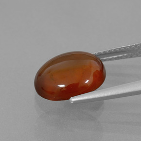 4.85克拉天然橙色桂榴石，椭圆形切割，11.2×9.3毫米，透明