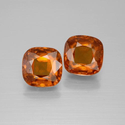 5.50天然橙色桂榴石，垫形剪裁，8.1×8毫米，VS