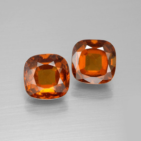 5.23天然橙色桂榴石，垫形剪裁，8×7.9毫米，VS-SI