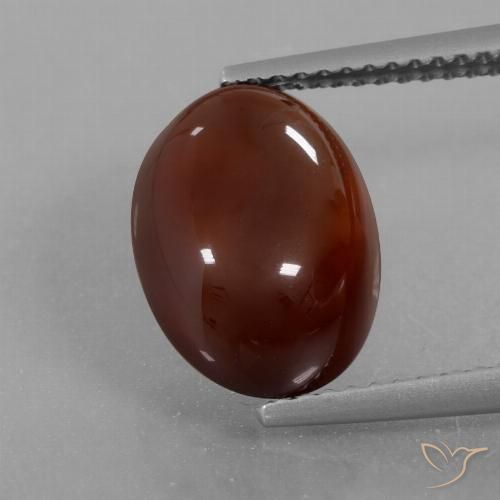 6.21ct 天然 中深棕色 钙铝榴石, 椭圆形, 半透明