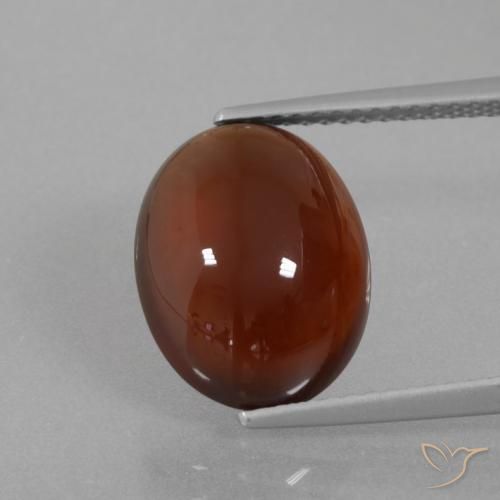 6.90ct 天然 中深棕色 钙铝榴石, 椭圆形, 半透明