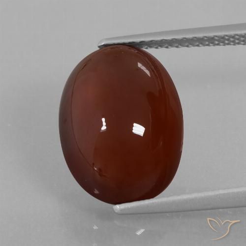 7.29ct 天然 中深棕色 钙铝榴石, 椭圆形, 半透明
