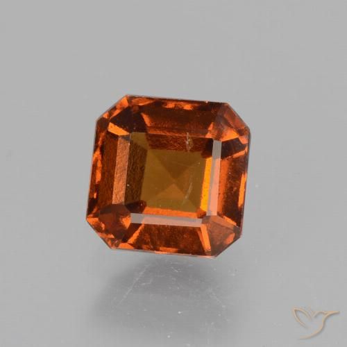 1.35ct 天然 深橙色 钙铝榴石, 祖母绿式切割, VS-SI
