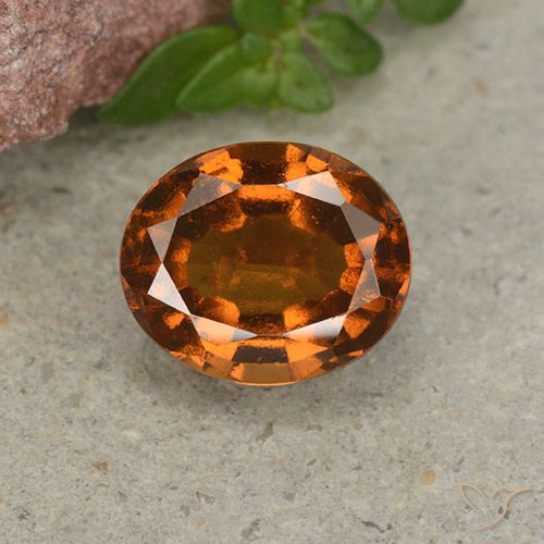 2.06ct 天然 琥珀橙 钙铝榴石, 椭圆形, VS