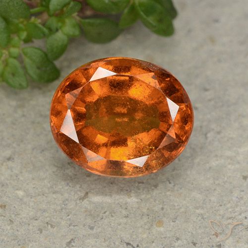 2.22ct 天然 深橙色 钙铝榴石, 椭圆形, VS