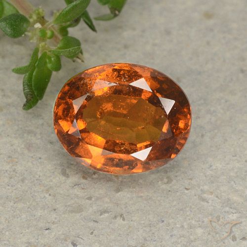 1.90ct 天然 深橙色 钙铝榴石, 椭圆形, VS-SI