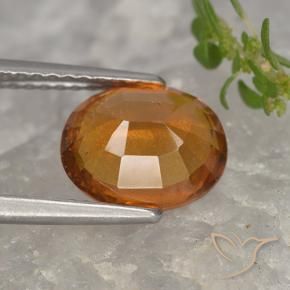 2.67克拉天然橙色桂榴石，椭圆形切割，9.1×7.4毫米，VS-SI