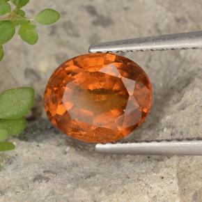 2.65克拉天然橙色桂榴石，椭圆形切割，9×7.5毫米，VS-SI