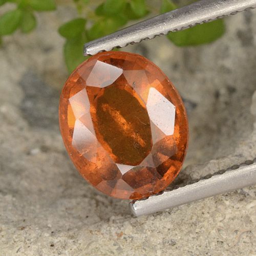 2.10ct 天然 琥珀橙 钙铝榴石, 椭圆形, VS-SI
