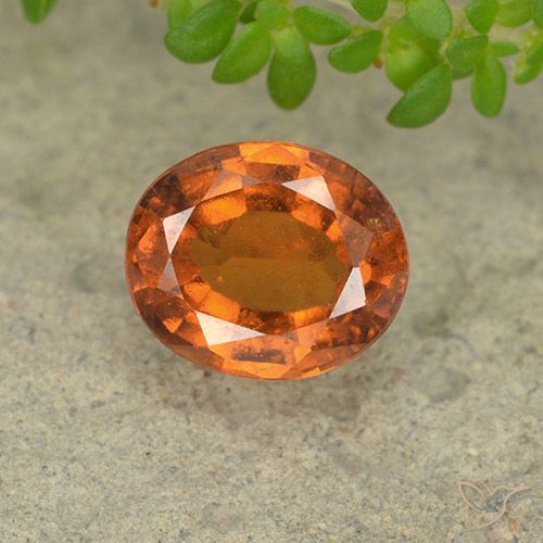 1.96ct 天然 中深橙色 钙铝榴石, 椭圆形, VS-SI