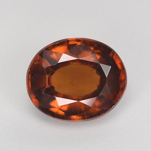 3.03克拉天然橙色桂榴石，椭圆形切割，9.5×8毫米，VS