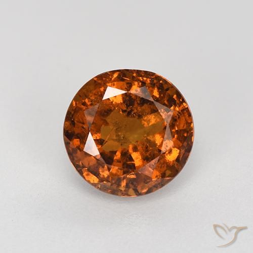 1.76ct 天然 红橙色 钙铝榴石, 圆形的, VS-SI