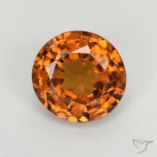 1.43ct 天然 中深橙色 钙铝榴石, 圆形的, VS